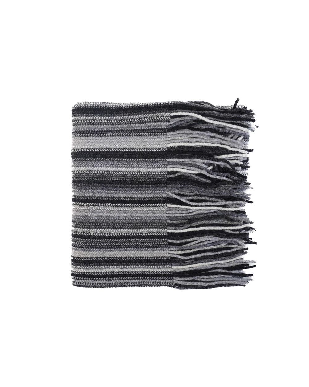 7798 Scarf, 100% Lambswool, Striped, Made in Scotland, Shade 5, Stone